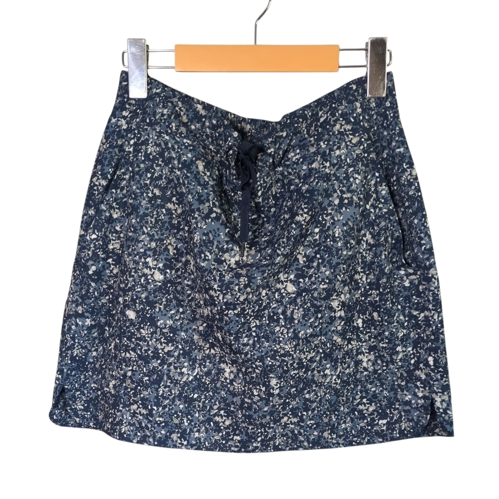 Athleta Multi Blue Grey Printed Midtown Skort Activewear Size‎ 6